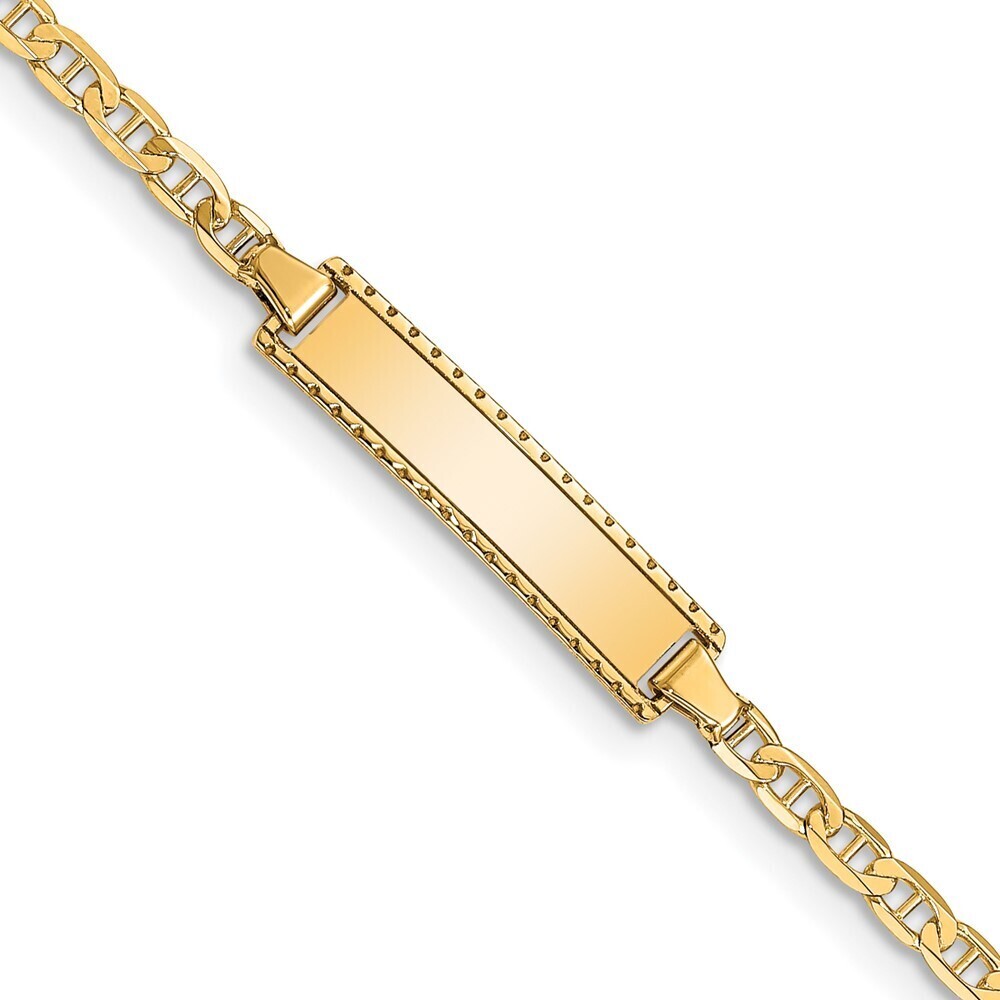 14k Yellow Gold Children's Anchor Link Id Bracelet